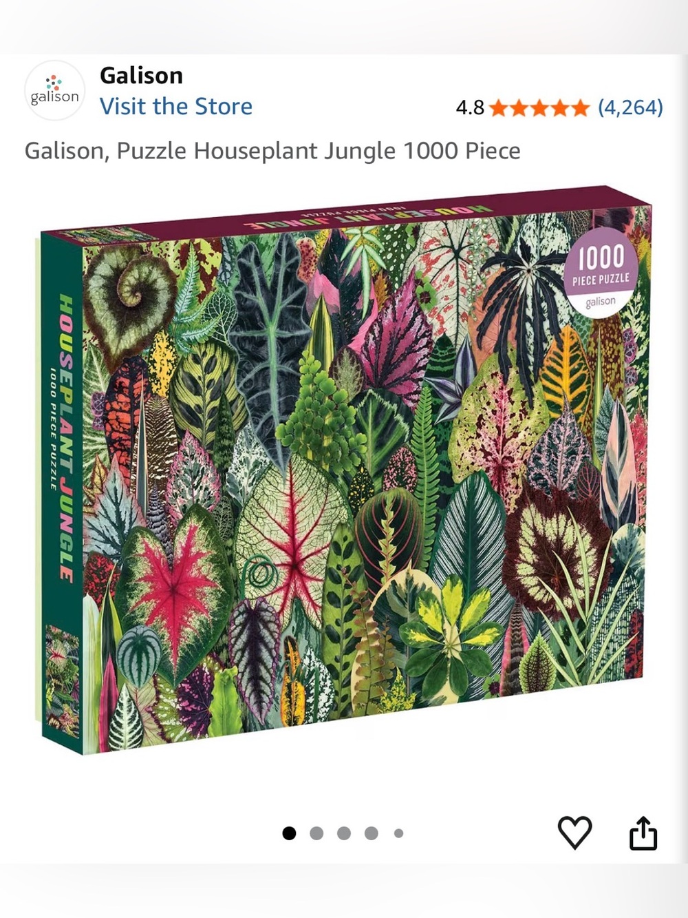 Galison 1000 piece “Houseplant Jungle” puzzle